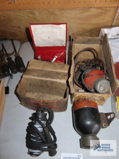 United Motors Synchro lamp and Bear Brand electrical testers