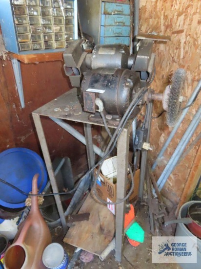 DuraCraft bench grinder and homemade vintage grinder with metal stand