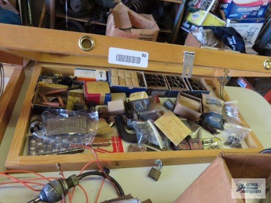 Variety of vintage automotive parts with display