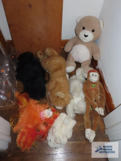 Assorted plush animals