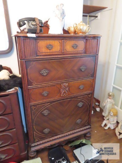 Antique mahogany chest of drawers. on first floor.