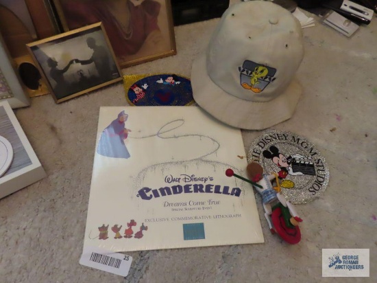 Cinderella Exclusive Commemorative Lithograph new in plastic. Disney World stickers. Tweety Bird
