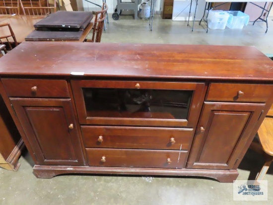 Cherry finish flat screen TV stand