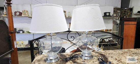 Pair of glass table lamps