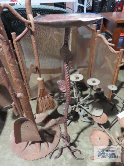 Tall wrought iron candle holder