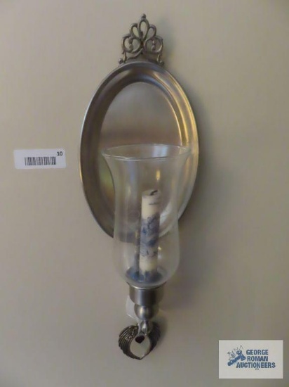 Web pewter candle sconce