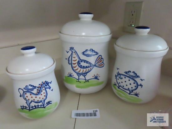 Seymour Mann Americana stoneware fine ovenware canister set
