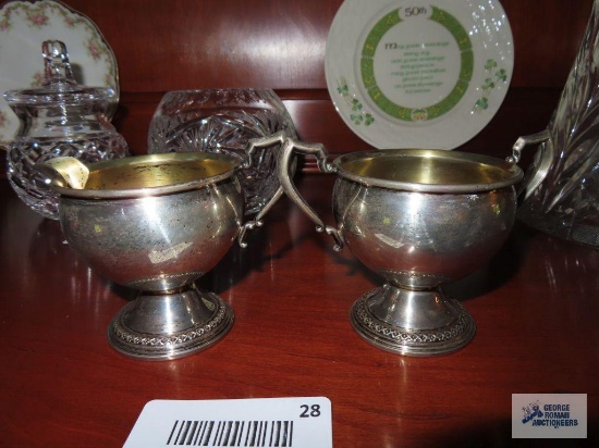 Sterling weighted creamer and sugar