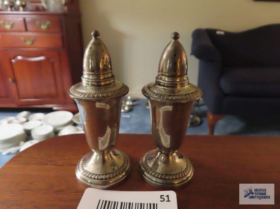 Sterling weighted salt and pepper shakers