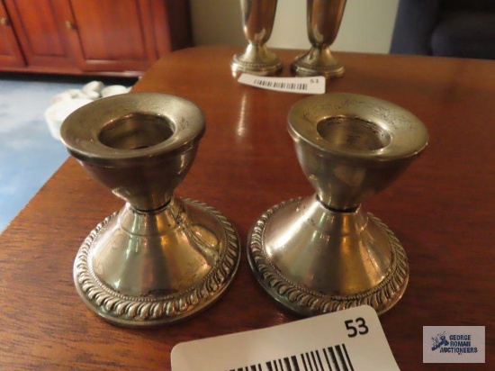 Small Sterling weighted candle holders