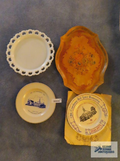 Mahoning County Courthouse Bell Tower restoration plate, First Presbyterian Church plate, serving