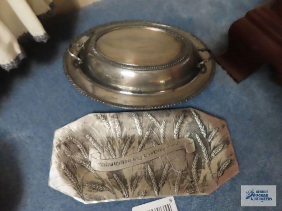 Wendell August Forge give us this day our daily bread platter and Wm Rogers Avon Silverplate serving