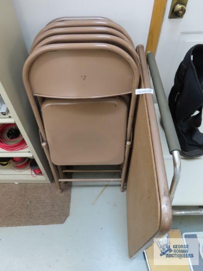 One card table with eight folding chairs