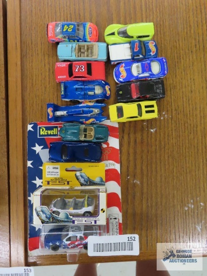 Assorted Hot Wheels cars, test track car with box, Dale Earnhardt Goodwrench Monte Carlo car with
