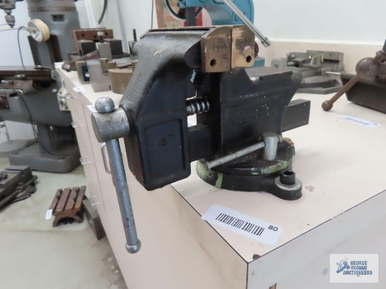 Sears number 506. 51776 vise with brass jaws. Bring large allen wrenches and wrenches for removal.