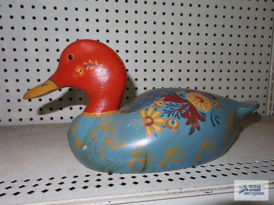Hand painted wood duck