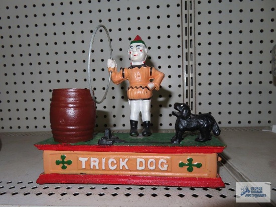 Cast iron trick dog bank