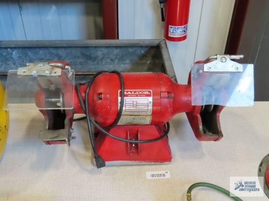 Baldor single phase commercial bench grinder. No grinding wheels included.