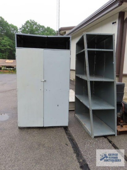 Large metal cabinet and metal shelving pieces