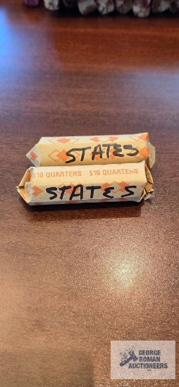 Two rolls of state quarters