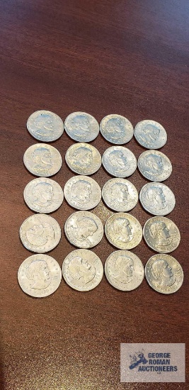 20 Susan B Anthony dollar coins