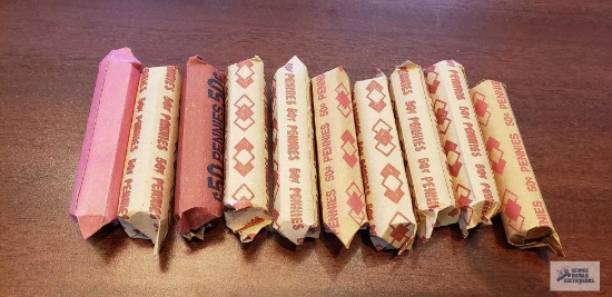 10 Rolls of pennies