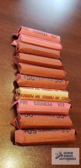 10 Rolls of pennies