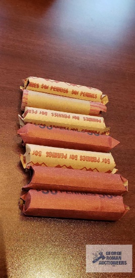 Seven Rolls of pennies