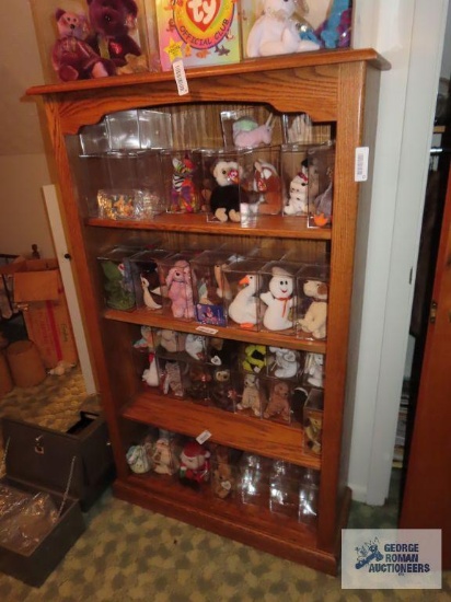 Wood bookcase, no contents.