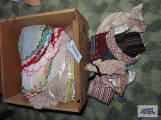 Crochet doilies. Ladies collars and belts.
