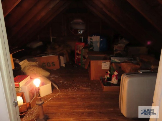 Contents of attic, including records. Baseball magazines, learning books, Christmas and Easter