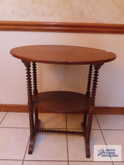 Antique curled leg accent table