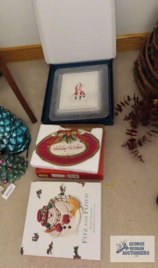 Three Christmas plates, two by Fitz and Floyd