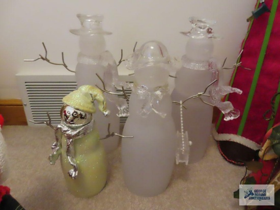 Clear snowman figurines