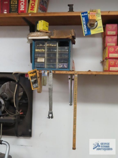 Hardware cabinet with hardware and other automotive parts