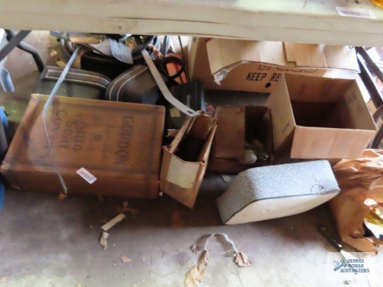 Assorted used automotive parts and Cushman seat