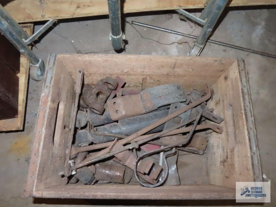 Antique box with automotive tools