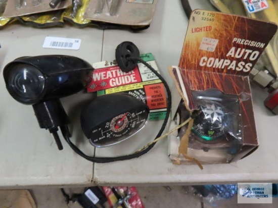 Automotive compass, thermometer, and Guide Autronic eye headlight, model C3-54