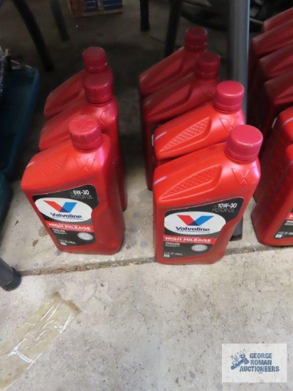 3 quarts of Valvoline high mileage 5W-30 and 4 quarts of Valvoline high mileage 10W30