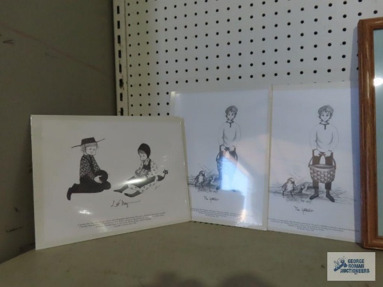 P. Buckley Moss prints, Let's Play and 2 of The Gatherer.