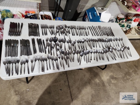 Large variety of stainless steel flatware