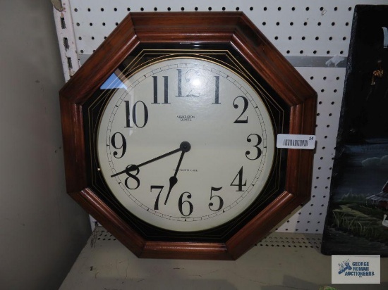 Verichron quartz clock with Westminster chime, wood framed