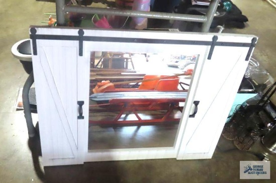 Plastic barn door mirror