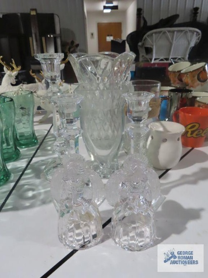 Mikasa angel candleholders, other candle holders, and vases