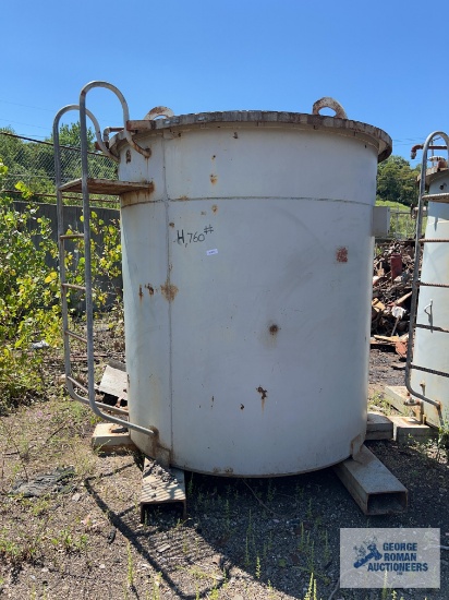 Double-walled used portable waste oil tank. Empty weight is 4,760 lb. Some residual oil left in