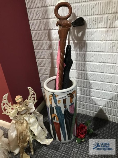 Umbrella Stand And Umbrellas