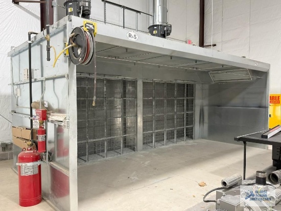 R&S sheet metal spray booth. Fire suppression system. High bid subject to seller confirmation.