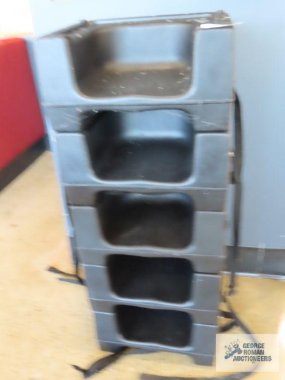 Five plastic booster seats