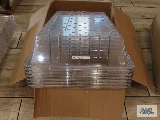 Seven Cambro Camware colanders. Model number 1826CLRCW. 18" x 26" x 5".