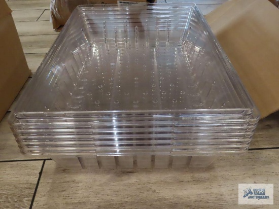 Six Cambro Camware colanders. Model number 1826CLRCW. 18" x 26" x 5".